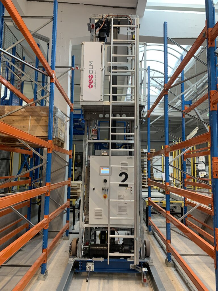 Ládás felrakógép automata raktárban